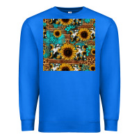True Royal sunflower cowhide mom seamless pattern Premium Sweatshirt - HRA Design Shop