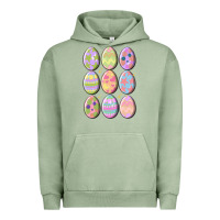 Pigment Oil Green vintage easter eggs Urban Hoodie - MaliasSmallBusiness