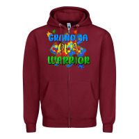 Burgundy grandma of a warrior Zipper Hoodie - Zillion Design Studio