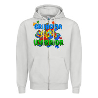 Dove Grey grandma of a warrior Zipper Hoodie - Zillion Design Studio