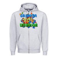 Heather Grey grandma of a warrior Zipper Hoodie - Zillion Design Studio