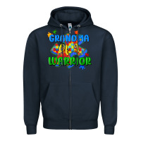 Navy grandma of a warrior Zipper Hoodie - Zillion Design Studio
