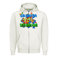 Oatmeal Heather grandma of a warrior Zipper Hoodie - Zillion Design Studio