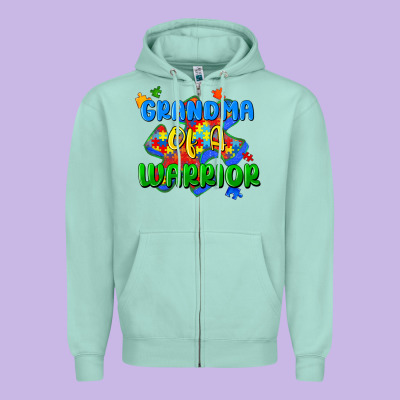 Grandma Of A Warrior Zipper Hoodie Designed By Zillion Design Studio