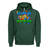 Sports Green grandma of a warrior Zipper Hoodie - Zillion Design Studio