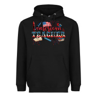 Black American Teacher 4th of July Heavyweight Hoodie - CowGirlArtShop