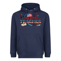 Navy American Teacher 4th of July Heavyweight Hoodie - CowGirlArtShop