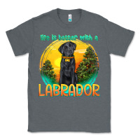 Charcoal Heather life is better with a labrador Classic Tee - texasbilliewilder