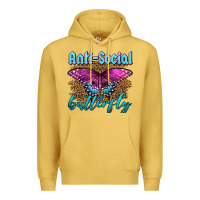 Antique Gold Western Anti-Social Butterfly Premium Hoodie - LillyAllenDesigns