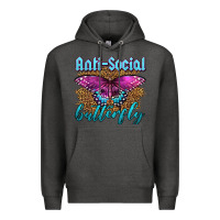 Charcoal Heather Western Anti-Social Butterfly Premium Hoodie - LillyAllenDesigns