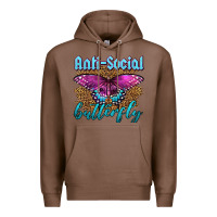 Chestnut Western Anti-Social Butterfly Premium Hoodie - LillyAllenDesigns