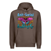 Coffee Western Anti-Social Butterfly Premium Hoodie - LillyAllenDesigns