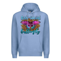 Colony Blue Western Anti-Social Butterfly Premium Hoodie - LillyAllenDesigns
