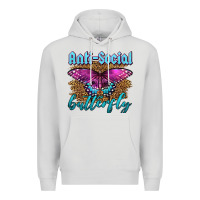 Dove Grey Western Anti-Social Butterfly Premium Hoodie - LillyAllenDesigns
