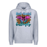 Heather Grey Western Anti-Social Butterfly Premium Hoodie - LillyAllenDesigns