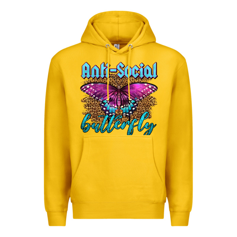 Western Anti-social Butterfly Premium Hoodie by LillyAllenDesigns | Teevron