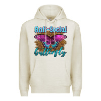 Oatmeal Heather Western Anti-Social Butterfly Premium Hoodie - LillyAllenDesigns