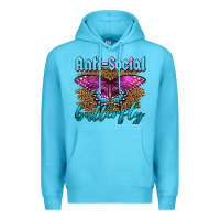 Ocean Blue Western Anti-Social Butterfly Premium Hoodie - LillyAllenDesigns