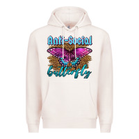 Pale Pink Western Anti-Social Butterfly Premium Hoodie - LillyAllenDesigns