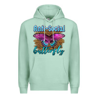Seafoam Western Anti-Social Butterfly Premium Hoodie - LillyAllenDesigns