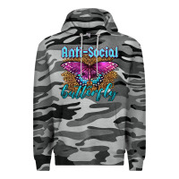 Slate Camo Western Anti-Social Butterfly Premium Hoodie - LillyAllenDesigns