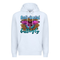 White Western Anti-Social Butterfly Premium Hoodie - LillyAllenDesigns