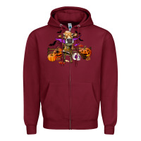 Burgundy Heifer cow halloween Zipper Hoodie - RanaPortraitStore