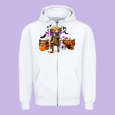 Zipper Hoodie Heifer cow halloween