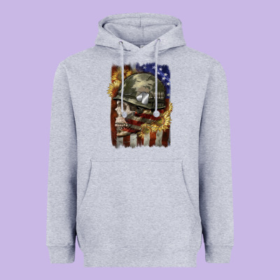 Army Skull 4th Of July Heavyweight Hoodie Designed By Cowgirlartshop