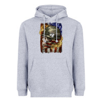 Heather Grey Army skull 4th of july Heavyweight Hoodie - CowGirlArtShop