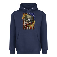 Navy Army skull 4th of july Heavyweight Hoodie - CowGirlArtShop