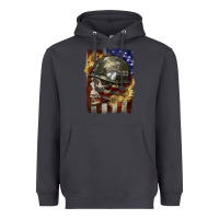 Smoke Army skull 4th of july Heavyweight Hoodie - CowGirlArtShop