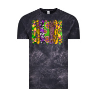 Cloud Black mardi gras sunflower fleur de lis leopard cowhide brushstrokes Vintage Tee - Artiststas