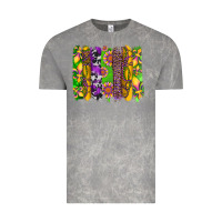 Cloud Rock mardi gras sunflower fleur de lis leopard cowhide brushstrokes Vintage Tee - Artiststas
