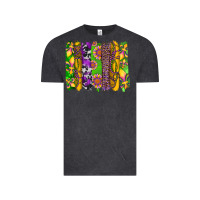 Vintage Black mardi gras sunflower fleur de lis leopard cowhide brushstrokes Vintage Tee - Artiststas