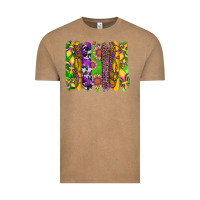 Vintage Coffee mardi gras sunflower fleur de lis leopard cowhide brushstrokes Vintage Tee - Artiststas