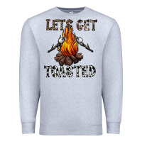 Heather Grey lets get toasted Premium Sweatshirt - CowhideDigitalArt