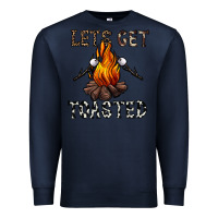 Navy lets get toasted Premium Sweatshirt - CowhideDigitalArt