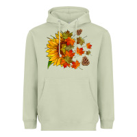 Matcha sunflower and autumn leaves Heavyweight Hoodie - HRA Design Shop