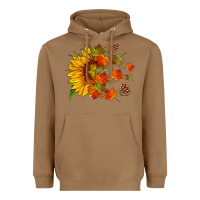 Toasted Coconut sunflower and autumn leaves Heavyweight Hoodie - HRA Design Shop