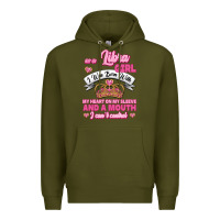 Army Green As A Libra Girl I Was Born With My Heart On My Sleeve And A Mouth Premium Hoodie - Jasminsmagicworld