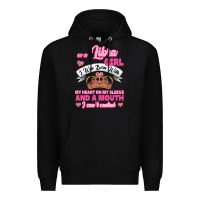 Black As A Libra Girl I Was Born With My Heart On My Sleeve And A Mouth Premium Hoodie - Jasminsmagicworld
