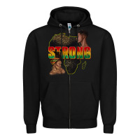 Black strong with glitter Zipper Hoodie - texasbilliewilder