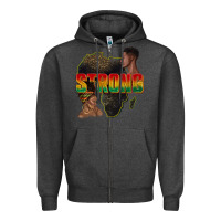 Charcoal Heather strong with glitter Zipper Hoodie - texasbilliewilder