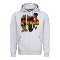 Heather Grey strong with glitter Zipper Hoodie - texasbilliewilder