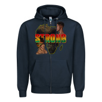 Navy strong with glitter Zipper Hoodie - texasbilliewilder