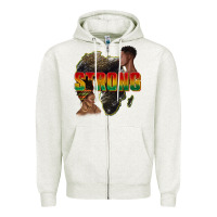 Oatmeal Heather strong with glitter Zipper Hoodie - texasbilliewilder