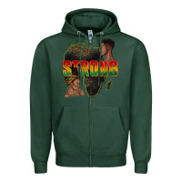 Sports Green strong with glitter Zipper Hoodie - texasbilliewilder