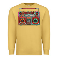 Antique Gold Boombox Premium Sweatshirt - FaDigitalArtStudio