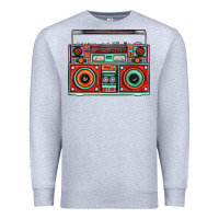 Heather Grey Boombox Premium Sweatshirt - FaDigitalArtStudio